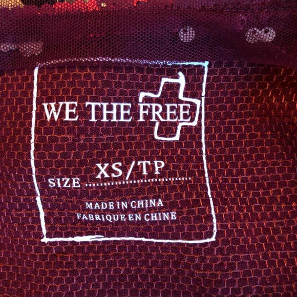 Free People Red & Gold Sequin Top - Picture 4 of 4